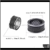 Band Jewelryluxury Full Black Siery Iced Out Bling Micro Pave Cubic Zircon Round Rings Hip Hop Rock Finger Ring Jewelry For Gifts Men And Dro