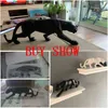 Leopard Statue Figurine Modern Abstract Geometric Style Resin Panther Animal Large Ornament Home Decoration Accessories 210811