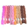 Hair Extension Jumbo Braid Hair 24 Inch Synthetic Braiding monochrome solid color High temperature silk pigtail