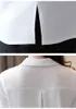 Blusas Mujer de Moda Boog V-hals Office Witte Blouse Dames Tops Dames Lange Mouw Chiffon Blouse Dames Shirt Kleding C981 210426