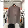 Nomikuma Love Heart Wzór Lato T Shirt Kobiety O Neck Krótki Rękaw Casual Luźne Koszulki Koreański Styl All-Match Topy Camisetas 210514