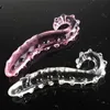 Pink White Hippocampus Tentacle Textured Sensual Glass Dildo Realistic Adults Butt Plug Sex Toys for Women Anal 211108