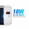QC3.0 Snabb snabb USB -väggladdare 18W Power Adapter 5V 3A 9V 2A för iPhone 12 13 14 15 Samsung S7 S8 S10 S22 S23 LG Android Phone Retail Package