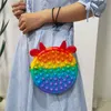 Push Bubble Rainbow Borse Bambini Dimple Dimple Dimple Pressione Relief Conteller Backpack Creativity Popper Bag della creatività giocattolo