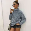 Hoodies Mulheres Moletons Outono Inverno de Manga Longa Casual Pullover Sólido Turtleneck Teddy Capuz Hoodie Sudadaras Para Mujer 210515