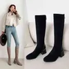 women's black stretch boots