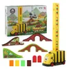 100 Pcs Train Electric Domino Car Model Magical Automatic Set Game Building Blocks Car Stacking Toys for Kid Gift