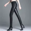 Winter warme eend down fluwelen vrouwen broek hoge taille solide skinny formele vrouwelijke elastische werkbroek dame 2111115