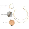Pendant Necklaces Fashion Multi-layered Chain Necklace For Women Vintage Gold Coin Pearl Choker Sweater Party Jewelry Gift