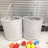 50PC Whole DIY Sublimation Easter Bucket White Blanks Basket Candy Toy Tote Handbag Festival Easter Decoration For Party Gift 350D