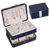 Sacs de bijoux Sacs Organisateur à double couche PU Box en cuir Européen Storage grand espace BoxJewelry Lois22