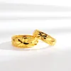 Cluster anneaux luxe 24k jaune doré doré gypsophile en forme de couple femmes hommes fiançailles de mariage beaux-bagage fin bijoux de bijoux 3608386