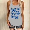 Sexy Colorful Butterfly Print Tanks Female Loose Camisole Tank Top Summer Clubwear Streetwear SleevelTop Women Camisole X0507