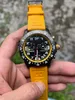 DP Factory 1884 Top Quality Casual Watch Black Dial VK Battery Chronograph Quartz Movement Wristwatches Men Watches On Orange Rubber Strap