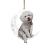 Christmas Decorations Cute Anime Car Accessorie Dog Pendant Auto Rearview Mirror Birthday Gift Decoraction Acrylic Ornaments Coche