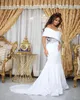 2021 Plus Storlek Arabiska Aso Ebi Beaded Mermaid Sexiga Bröllopsklänningar Långärmad Sheer Neck Satin Bridal Dresses ZJ465
