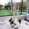 Świeczki Posiadacze Wysoki Uchwyt Candelabra Kryształ Akrylowy 8/10/12 Heads Wedding Table Centerpieces Yudao90