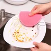 Brosse à vaisselle de cuisine multifonctionnelle en Silicone, tampons d'isolation thermique antiadhésifs sûrs, casseroles et bols, brosses pour le nettoyage ménager W0213