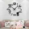 Abstract Style Silent Acrylic Large Decorative DIY Wall Clock Modern Design Living Room Home Decoration Watch Stickers 211110