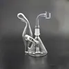 wholesale Glass Bong Dab Rig Water Pipes 14mm joint Recycler bubbler hookah ash catcher with club banger nail and glass oil burner pipes