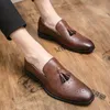 Brogue 9289 Men Fashion Loafers Rubber Sole Business Dress Lether Flats Leather Shoes Office For Man Mocasins