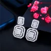 Fashion Square designer earring Luxury Jewelry Charm Earrings 925 Silver Post White AAA Cubic Zirconia Copper 18k Gold Diamond Earrings For Women Party Wedding Gift