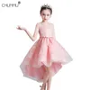 Fleur Enfants Robes Adolescente Robe De Soirée De Mariage Dentelle Mesh Fille Robe Première Fête Élégante Robe De Bal 3-12 Ans Vêtements Pour Enfants Q0716