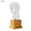 Harts European-Style Crafts Horse Head Soft Study Bookends ger gåvor till heminredning Ornament 210414