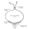 Lover's Adjustable Heart Couple Bracelet Zircon Heart Charm Rose Gold Plated Valentine's Day Gift Stainls Steel Bracelets