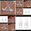 Oorbellen Ketting Sieraden Sets SieradenGroothandel - Laagste prijs Kerstcadeau 925 Sterling Sier Fashion Necklace + Earrings Set PS2010 DROP D