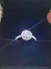 100% GRA anéis de noivado real prata esterlina 2 ct redondo brilhante diamante halo casamento jóias 211217