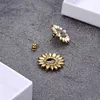 Shiny Diamond Designer Charm Earrings Sunflower Crystal Letters Studs Rhinestone Dangler Eardrop For Party Anniversary