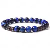 Lava Stone Brackx nero Onyx Bracciale di perline Ematite Chip in legno distanziatore Lapis Lazuli Tiger Eye Braccialetti per uomini Giochi di gioielli creativi