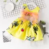 Children039s Giyim Yaz Kızı Sarı Graffiti Kolsuz Elbise Bebek Prenses Elbiseler Moda Bel Etek 38 Yaşındaki Çocuklar1830207