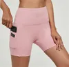 Pantaloni da yoga tascabili estivi traspiranti con fondo pesca Pantaloncini da corsa da donna Abbigliamento sportivo attillato sportivo da donna Abbigliamento da fitness per ragazze