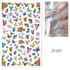Self-adhesive Blue Nail Sticker Cute Butterfly Pattern 3D Colorful Waterproof Nails Sliders Tips Manicure DIY Decoration
