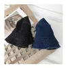 Calça jeans dobrável chapéu de pescador mulheres verão algodão cubeta chapéu lavado denim chapéus Bob Caps Hip Hop Gorros