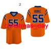 Сшитые мужчины Женские молодежные подростковые фильмы #55 Burke Football Jersey Emelcodery Custom XS-5XL 6xl