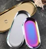 Wholesale Metal Rolling Tray Smoking Accessories Cigarette Herb Tobacco Grinder Plate 3 Colors There Sizes For Heated cake Jewelry towel dessert items storage