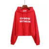 Oversize Short Sweatshirts Women Winter Cropped Top Plus Size Hoodies Pullovers Long Sleeve Letter Print Pulls Autumn Harajuku 210601