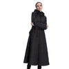 Kobiety Bawełniana Kurtka Wiatroszczelna Parka Cienka Długa Sukienka Płaszcz Lady Pictured Plus Biuro Gładka Jakość Ubrania 19-208 211008