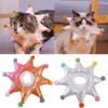 Cat Collars Leads Recovery Collar Pet Cone Waterdichte zachte beschermende verstelbare Elizabethan met POM Poms voor katten Kleine honden