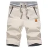 Heren zomer rijbroek shorts casual katoenen mode stijl boardshort bermuda mannelijke trekkoord elastische taille strand 210629