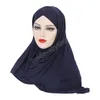인스턴트 이슬람 머리 커버 원피스 Amira Hijab 퓨어 컬러 래핑 된 터번 스카프 Shawls 이슬람기도 헤드 랩 라마단 모자