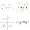 Smycken Inställningar Fishhook Earring Blank Base Simple Earwire 925 Sterling Sier Smycken DIY Resultat för Pearl Party Drop Leverans 2021 Ske6