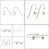 Sieraden-instellingen Fishhook Earring Lege Base Simple Earwire 925 Sterling Sier Sieraden DIY Bevindingen voor Pearl Party Drop Levering 2021 SKE6