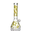 Unique Mushroom Beaker Bong hookah 5mm thick GLOW IN THE DARK 10 inch tall glass water pipe oil rig dab recycler