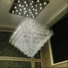 Duplex building big chandeliers living room lamp modern villa hall hotel square crystal long chandelier staircase chandeliers