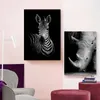 Elefante zebra leone giraffa rinoceronte nero bianco animale tela pittura stampa artistica poster immagine parete decorazione nordica