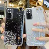 Bling Glitter Pasek na rękę Przypadki na telefon dla Xiaomi Redmi Note 10 9 Pro 10s Case dla Xiaomi Poco X3 Pro NFC F3 M3 Back Cover